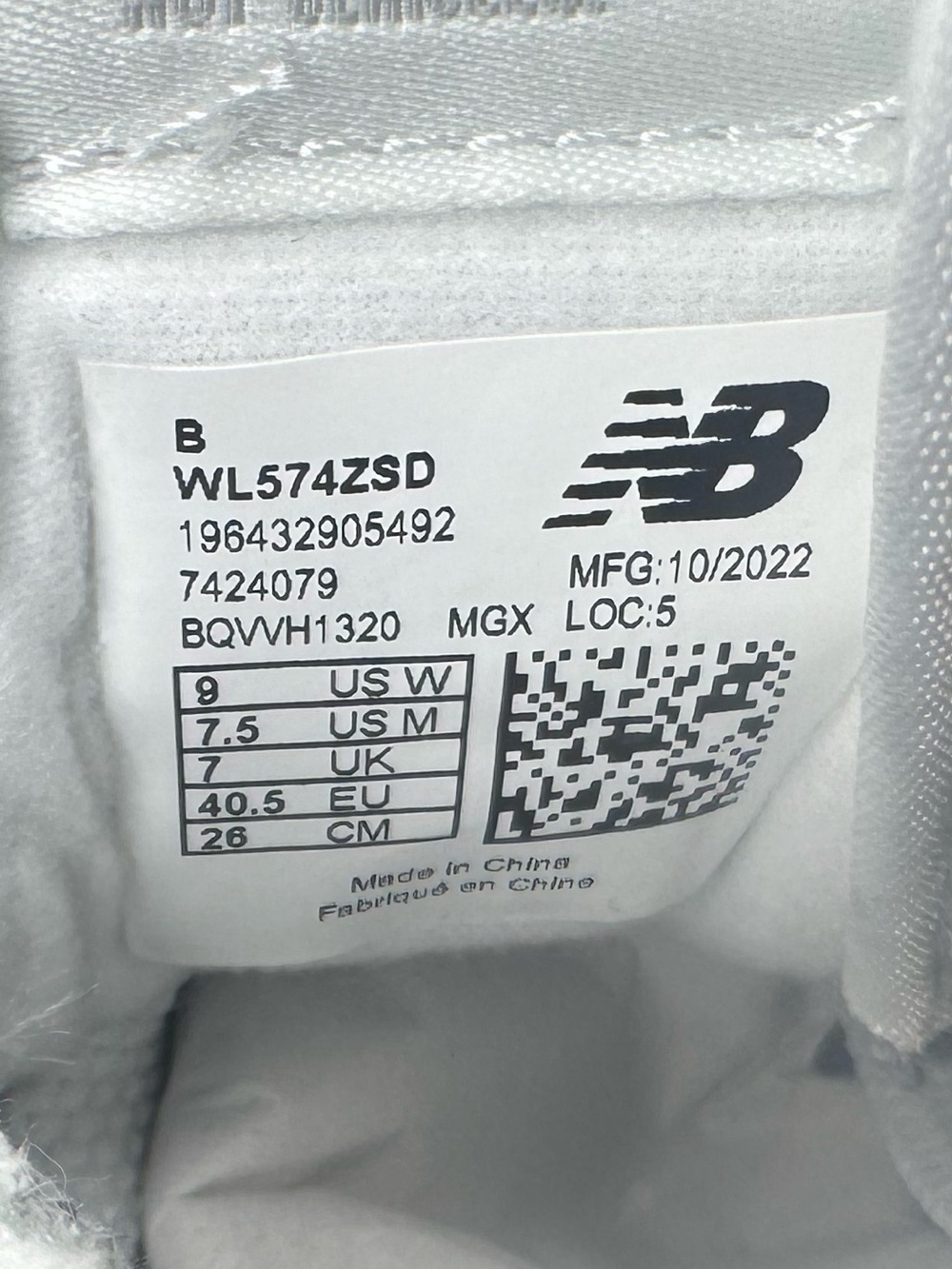 New Balance White and Light Gray Women's Sneakers - Picture 2 of 5
